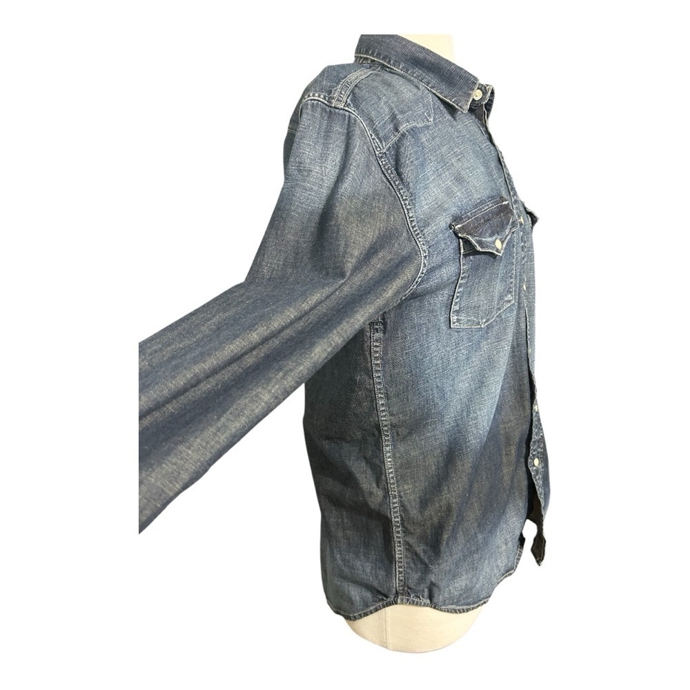 Lucky Brand Blue Relaxed/distressed shirt with Classic Styling. - Picture 5 of 9
